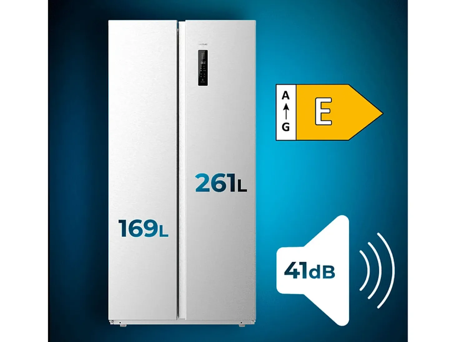 Frigorífico americano Cecotec Bolero CoolMarket SBS 430 E Total No Frost 430L E inox 176,3 cm