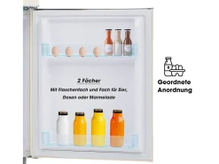 Frigorífico retro, frigorífico de doble puerta superior e inferior, volumen total de 72 litros, con volumen de congelador de 21 litros, 120 kWh/año, luz LED