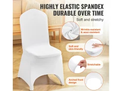 Fundas Elásticas Blancas para Sillas de Boda y Eventos SucceBuy, Pack de 100
