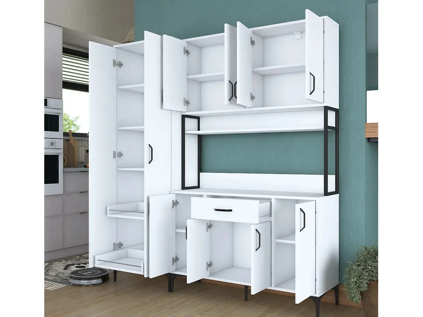 Gabinete multiusos JE133 3054 Blanco 180x198.6x40 cm