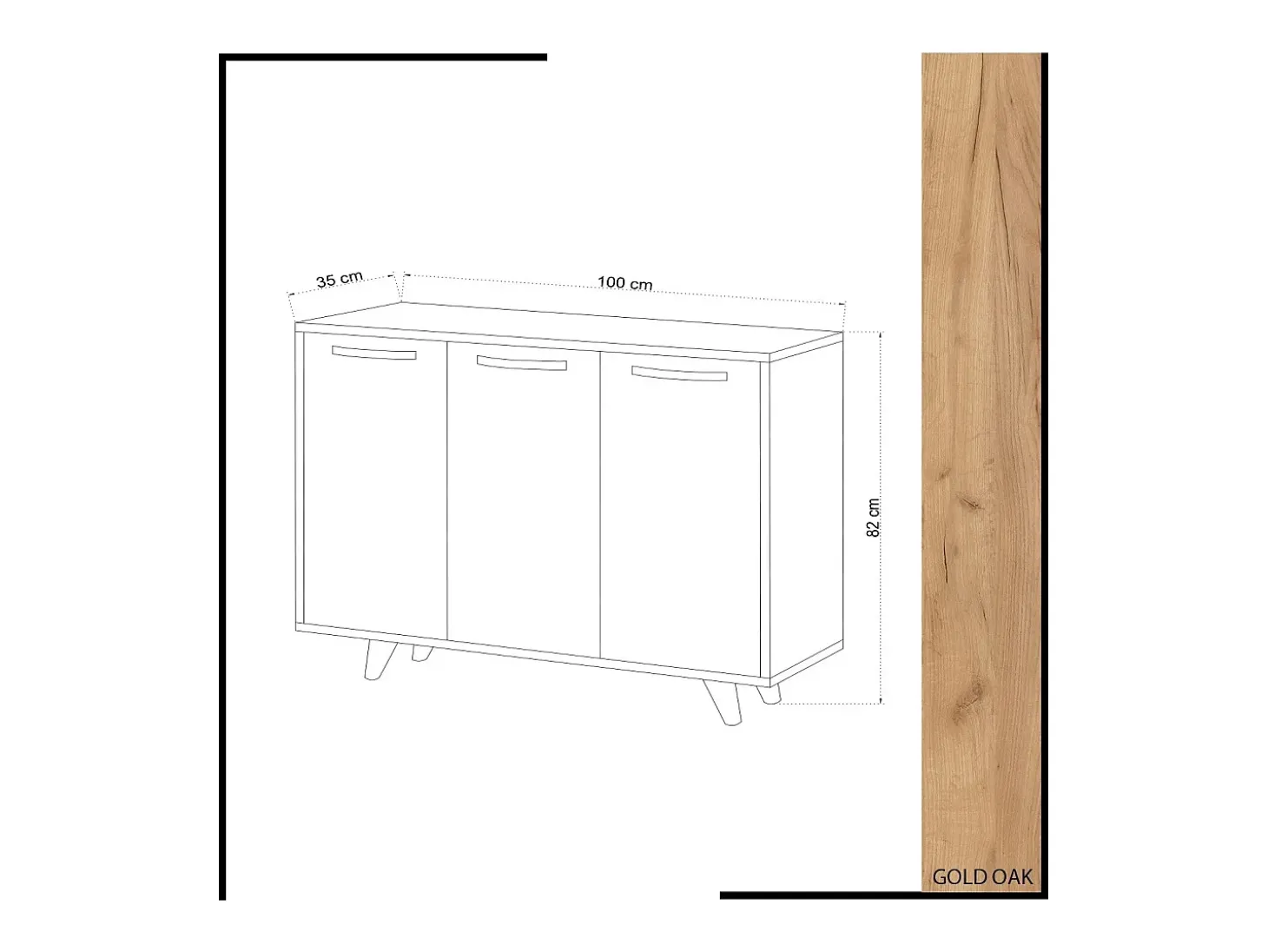 Gabinete multiusos Piffa color roble Blanco 100x82x35 cm