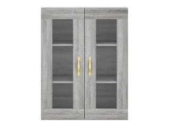 Gabinetes de pared de 2 piezas de madera de ingeniería gris Sonoma