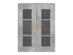 Gabinetes de pared de 2 piezas, gris hormigón, madera de ingeniería