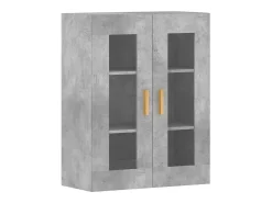 Gabinetes de pared de 2 piezas, gris hormigón, madera de ingeniería