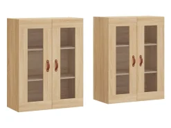 Gabinetes de pared de 2 piezas, roble Sonoma, madera de ingeniería