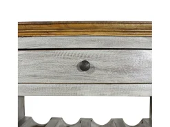 Garden Furniture - Botellero de madera maciza de caoba 55x23x85 cm