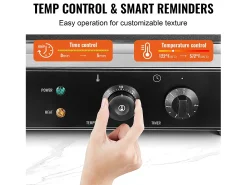 Gofrera Comercial Rectangular SucceBuy 10PCS 1550W, Antiadherente, en Acero Inoxidable, Control De Temperatura y Tiempo, Mango