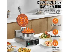Gofrera SucceBuy Máquina Eléctrica para Cucuruchos de Helado 1 230 W Rollo de Huevo Gofrado Comercial