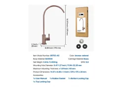 Grifo de Agua Potable SucceBuy sin Plomo en Acero Inoxidable, Grifo de Ósmosis Inversa con Válvula en Latón Macizo, Anticorrosivo y Duradero, para Cocina