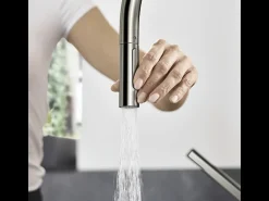 Grifo de cocina con ducha HANSGROHE Talis M54 210 sBox 2 chorros aspecto acero inoxidable