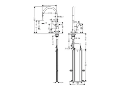 Grifo de cocina con ducha HANSGROHE Talis M54 210 sBox 2 chorros aspecto acero inoxidable