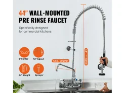 Grifo de Cocina SucceBuy para Fregadero de Montaje en Pared - Con Rociador de Prelavado, 111.8 cm
