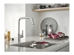 GROHE Start 2021 Grifo de cocina monomando de caño alto Supersteel