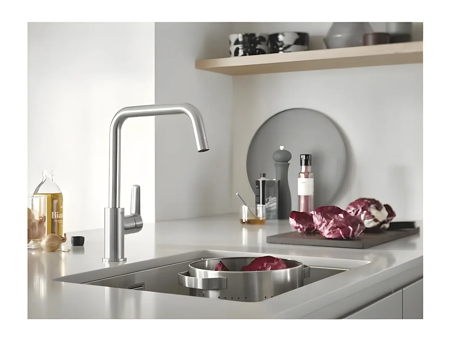 GROHE Start 2021 Grifo de cocina monomando de caño alto Supersteel