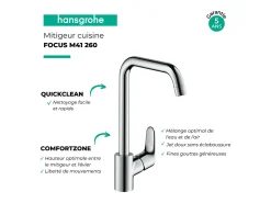 HANSGROHE Focus M41 260 grifo de cocina cromado