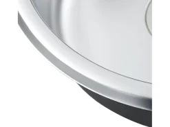 Helene Marie Fregadero de cocina con colador y sifón de acero inoxidable