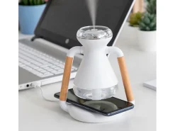 Humidificador y difusor de aromas Misvolt InnovaGoods con cargador inalámbrico blanco 17x15x11 cm
