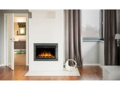 Insert eléctrico INFINITY para chimenea eléctrica - fuego premium - empotrada - 81x14x50 cm - chimenea LED con calefacción 750/1500 W
