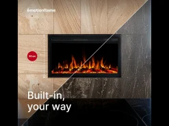 Insert eléctrico INFINITY para chimenea eléctrica - fuego premium - empotrada - 71x14x50 cm - chimenea LED con calefacción 750/1500 W