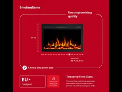 Insert eléctrico INFINITY para chimenea eléctrica - fuego premium - empotrada - 71x14x50 cm - chimenea LED con calefacción 750/1500 W