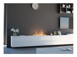 Inserto/Soporte para Quemador de Bioetanol de 100cm en Acero Inoxidable con Cristal Incluido
