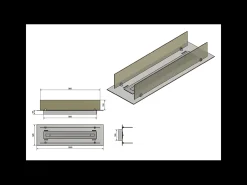 Inserto/Soporte para Quemador de Bioetanol de 100cm en Acero Inoxidable con Cristal Incluido