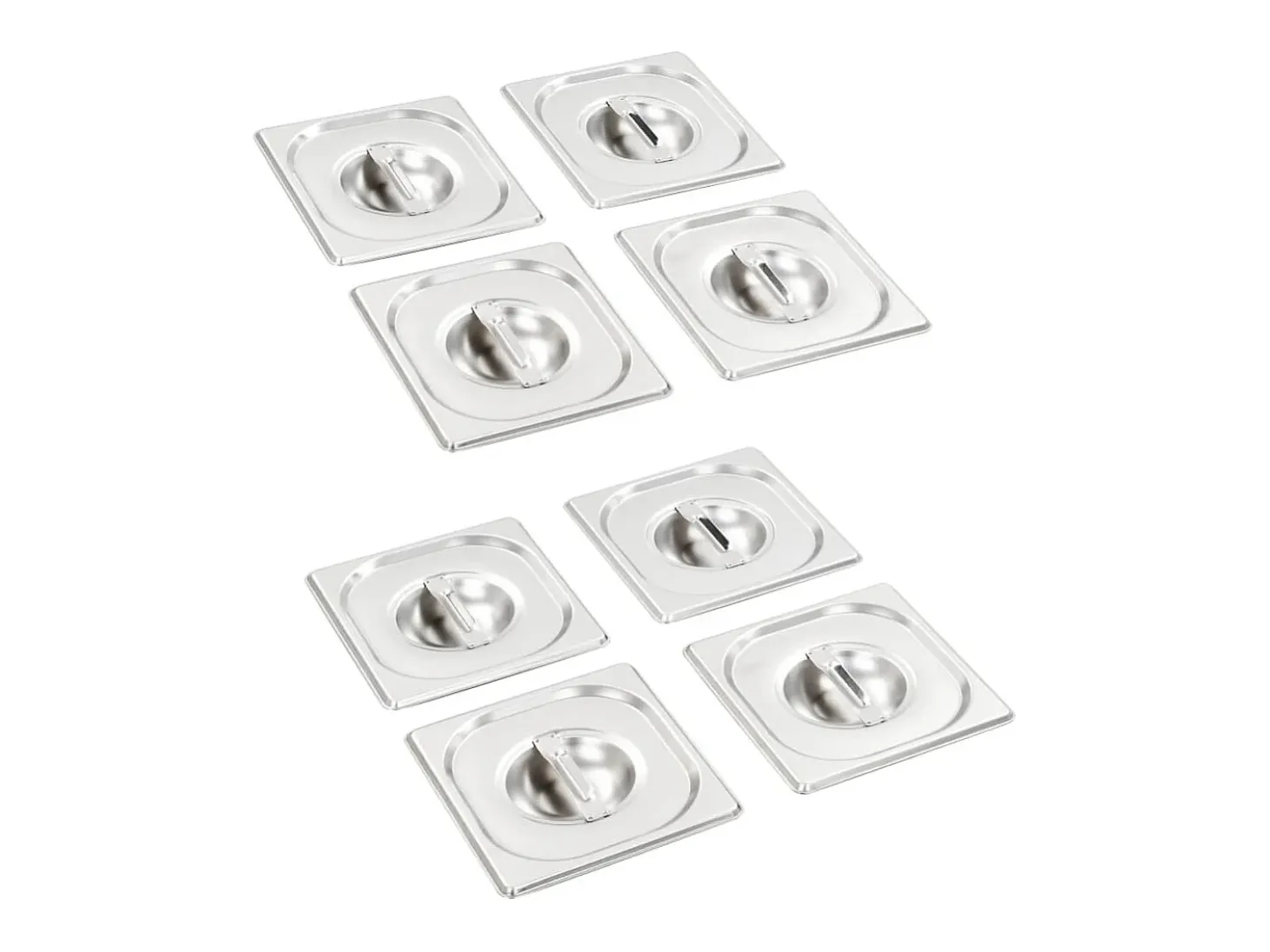Ishpeming Tapas para bandejas Gastronorm 1/6 acero inoxidable 8 unidades