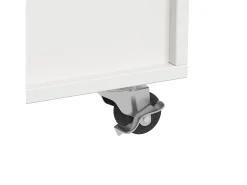 Isla central de cocina - carrito con ruedas y plancha extensible - 3 cajones y 2 puertas - Blanco