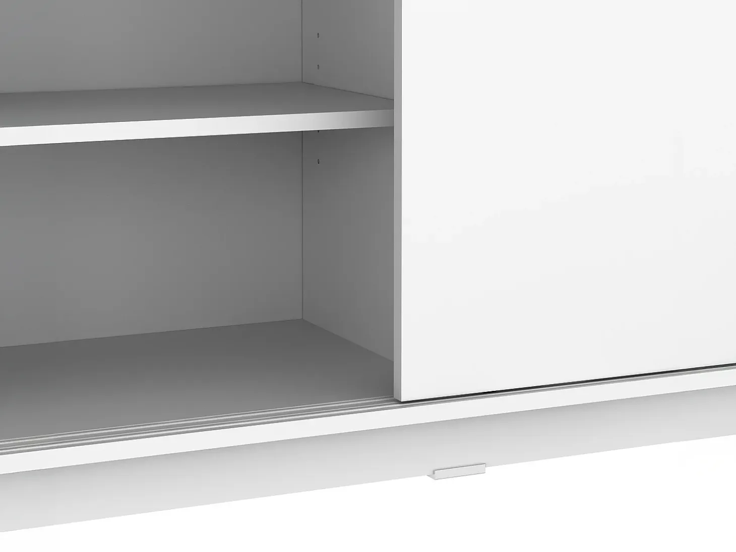 Isla central de cocina con 2 puertas - Blanco y roble - BENITA