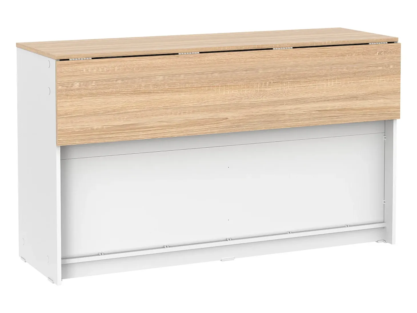 Isla central de cocina con 2 puertas - Blanco y roble - BENITA