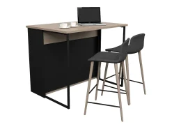 Isla Cocina Buh Auxiliar Negro/Roble Jackson 109x90x80 cm