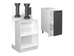 Isla de cocina antracita casa de campo/blanco 90x60x82 fame-line