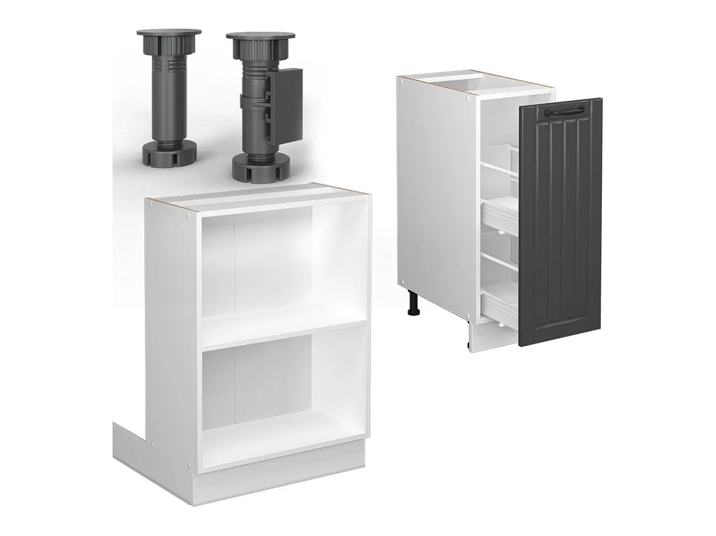 Isla de cocina antracita casa de campo/blanco 90x60x82 fame-line