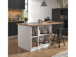 Isla de cocina antracita casa de campo/blanco 90x60x82 fame-line