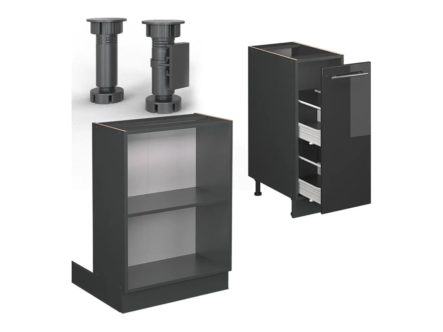 Isla de cocina antracita alto brillo 90x60x82 fame-line