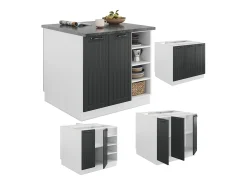 Isla de cocina antracita casa de campo/blanco 90x60x82 fame-line