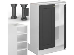 Isla de cocina antracita-oro/blanco 90x60x82 fame-line