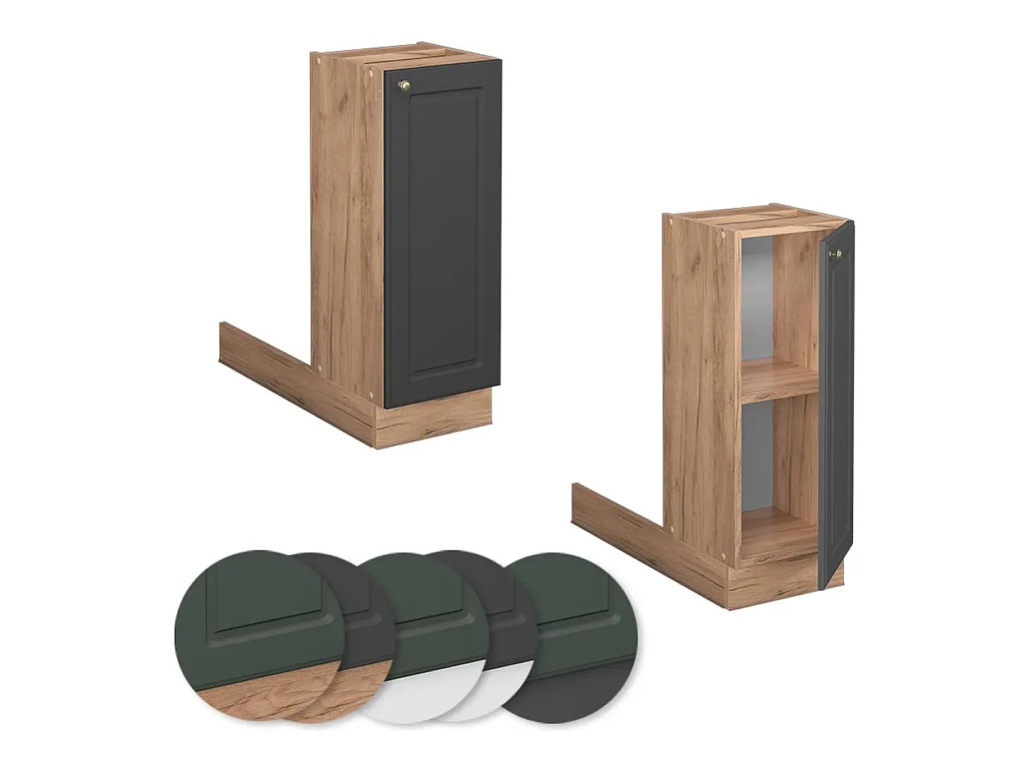 Isla de cocina antracita-oro 30x70x82 fame-line