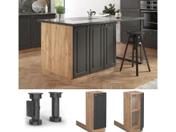 Isla de cocina antracita-oro 30x70x82 fame-line