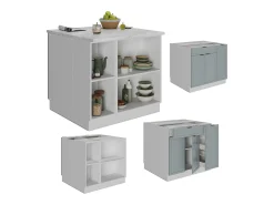 Isla de cocina azul claro-gris 90x60x82 fame-line