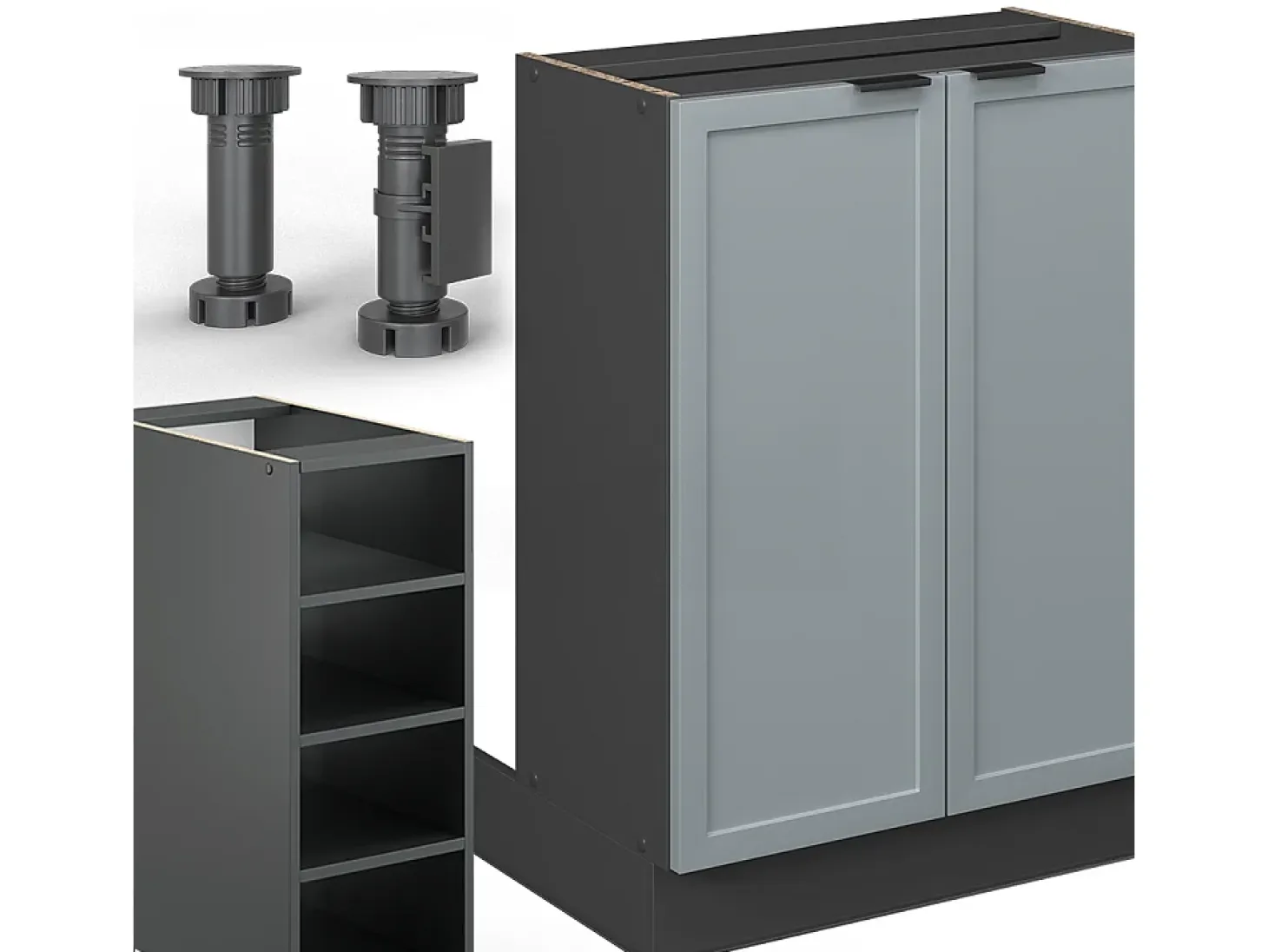 Isla de cocina azul claro-gris 90x60x82 fame-line