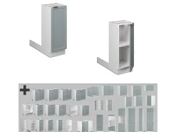 Isla de cocina azul claro-gris 30x70x82 fame-line