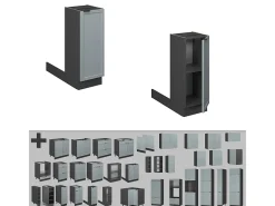 Isla de cocina azul claro-gris 30x70x82 fame-line
