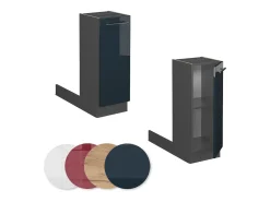 Isla de cocina azul oscuro alto brillo 30x70x82 fame-line