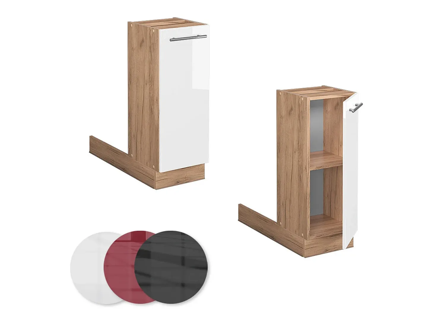 Isla de cocina blanco alto brillo 30x70x82 fame-line