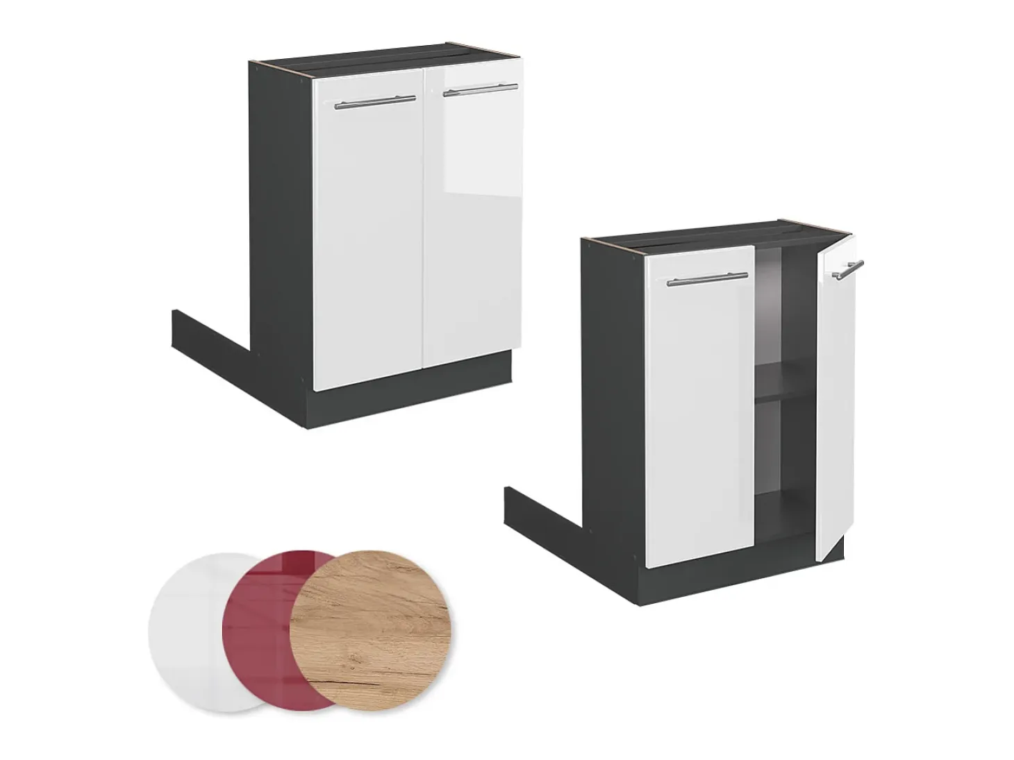 Isla de cocina blanco alto brillo 60x70x82 fame-line