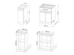 Isla de cocina blanco brillo intenso/roble dorado 90x60x82 fame-line