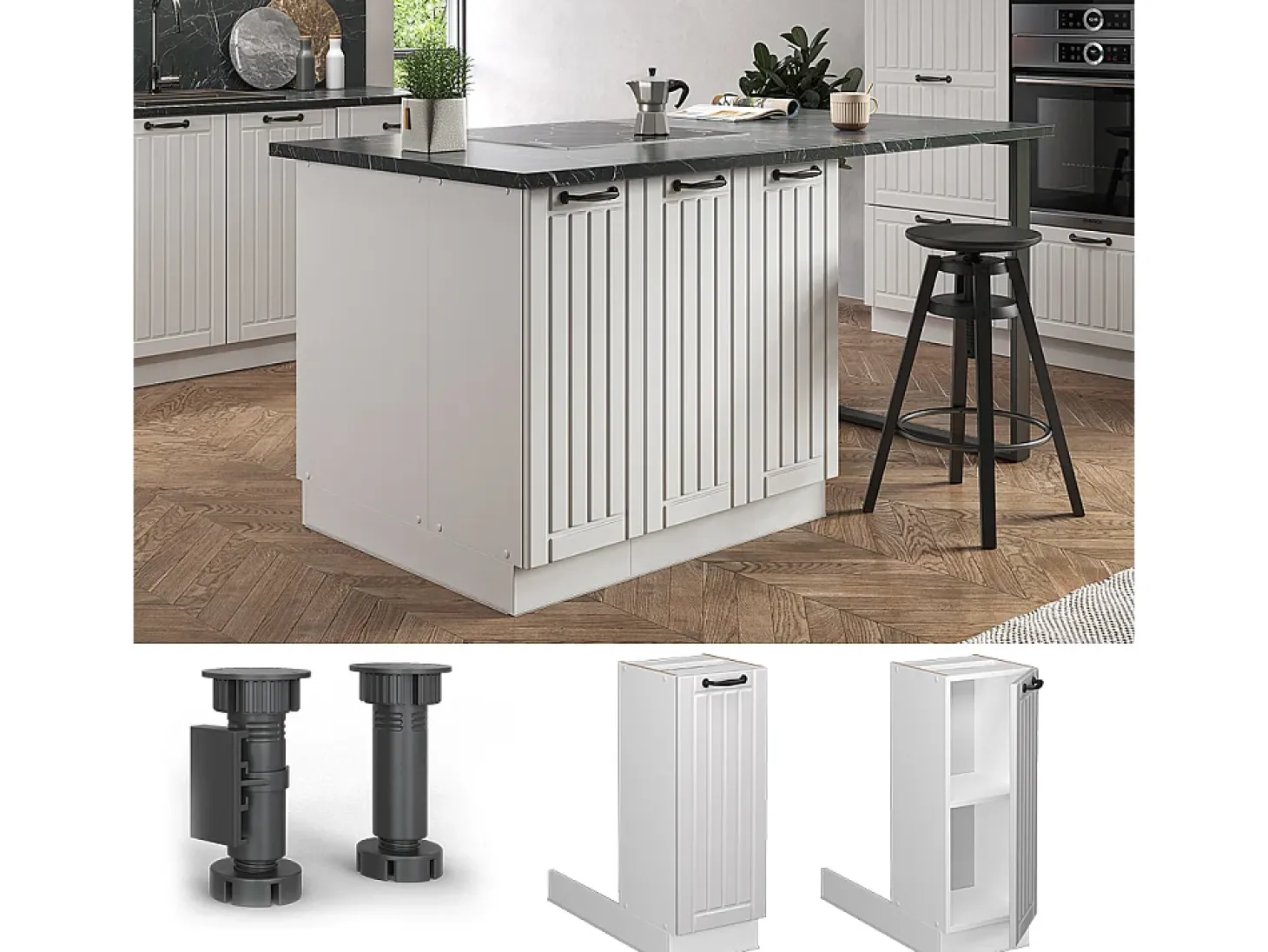 Isla de cocina blanco casa de campo 30x70x82 fame-line