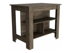Isla de cocina Cala en melamina con 3 estantes , marron , 90 cm X 103 cm X 70 cm
