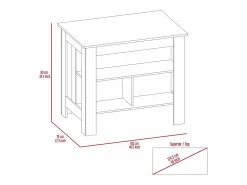Isla de cocina Cala, tres estantes y cuatro patas , 89.99 cm X 102.99 cm X 69.97 cm , Multicolor
